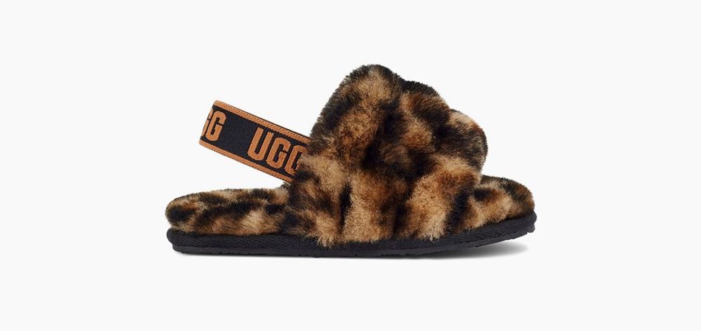 Ugg Slippers Canada - Ugg Kids' Fluff Yeah Her Print Leopard